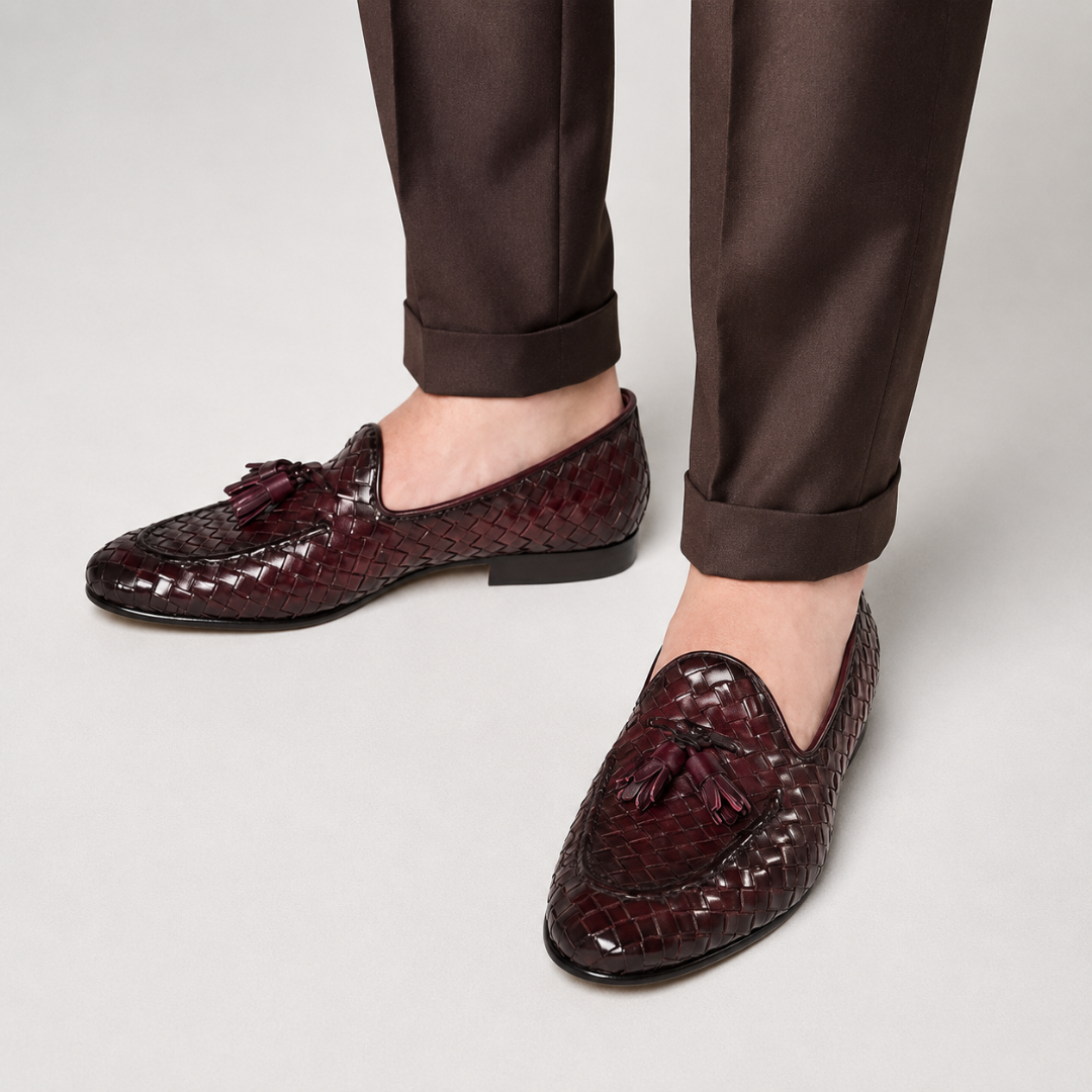 Mocasines Elegantes de Piel Trenzada