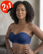 Sujetador Bandeau Sin Tirantes con Copas Moldeadas y Banda Ancha(OFERTA 2X1)
