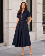 Vestido midi elegante con cremallera