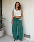 Pantalón Holgado de Mujer con Bolsillos y Cintura Ajustable