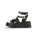 Sandalias de Plataforma con Tiras Cruzadas y Doble Hebilla