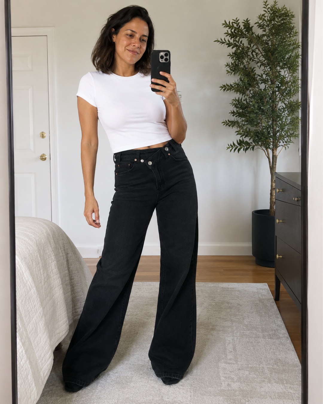 Jeans de Mujer Wide Leg con Cintura Cruzada®