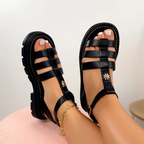 Sandalias de Tiras con Suela Gruesa y Cierre Ajustable