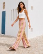 Pantalón Palazzo de Rayas con Caída Fluida