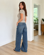 Jeans de mujer de cintura baja y pierna ancha®