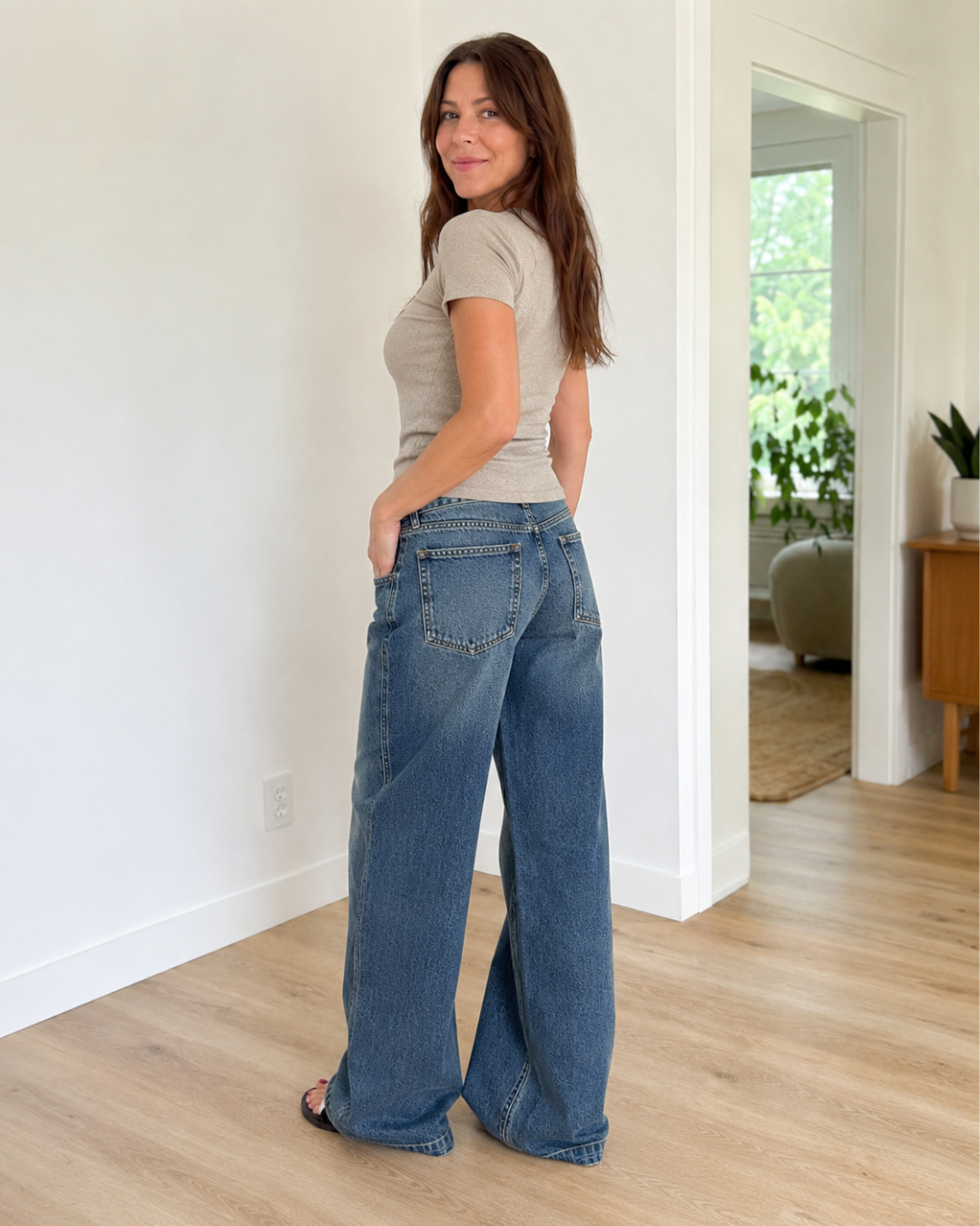 Jeans de mujer de cintura baja y pierna ancha®