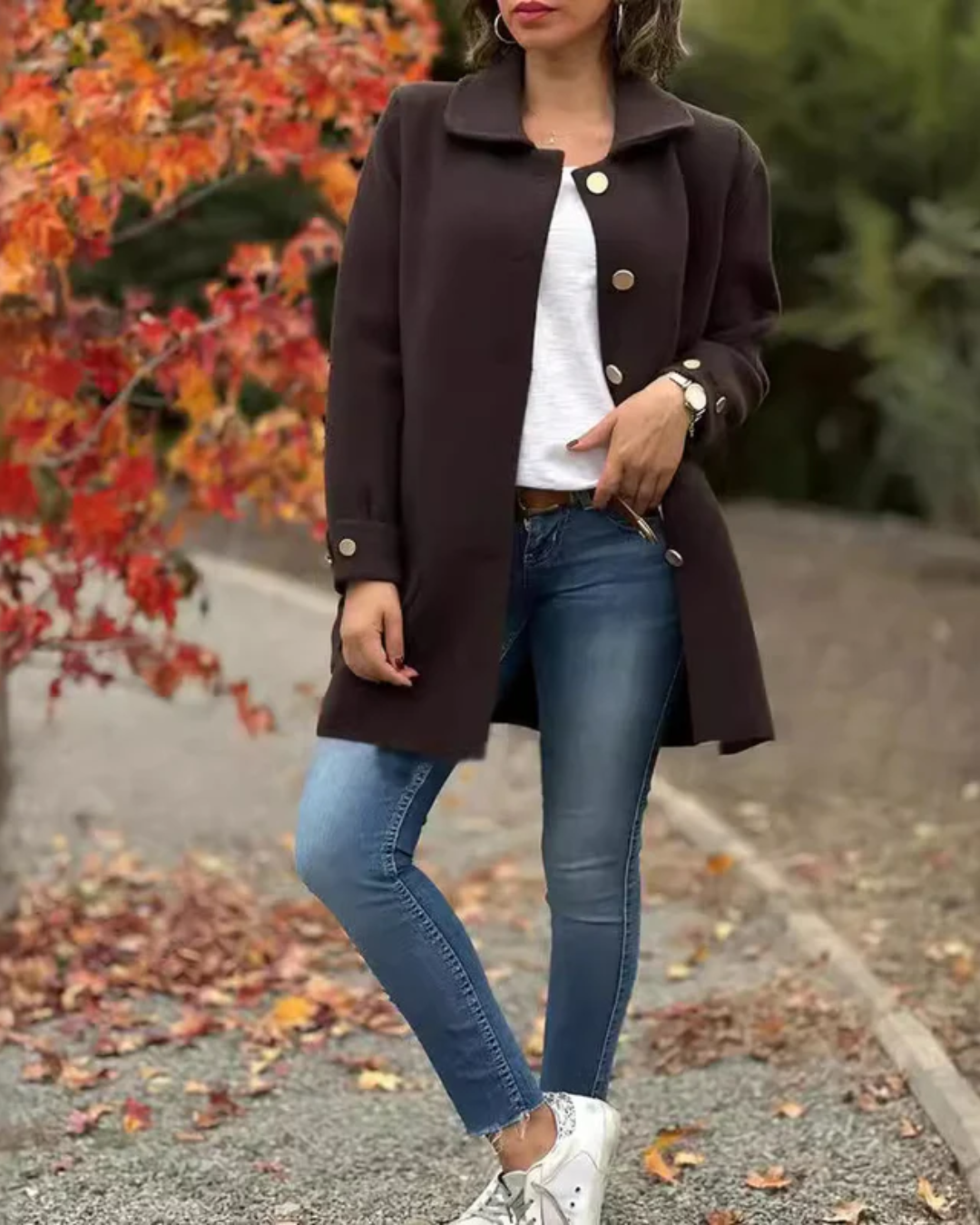 Abrigo Casual de Textura Suave para Mujer