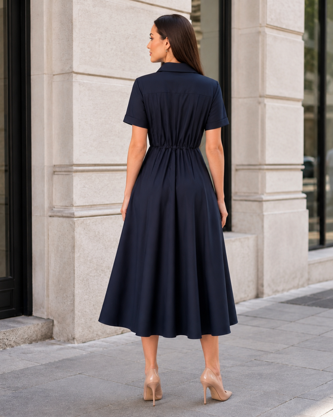 Vestido midi elegante con cremallera®