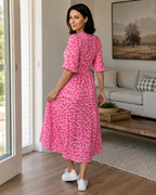 Vestido Estampado con Cuello en V