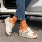 Sandalias de Cuña con Hebilla Ajustable y Plantilla Acolchada®