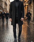 Abrigo clásico con solapas para hombre