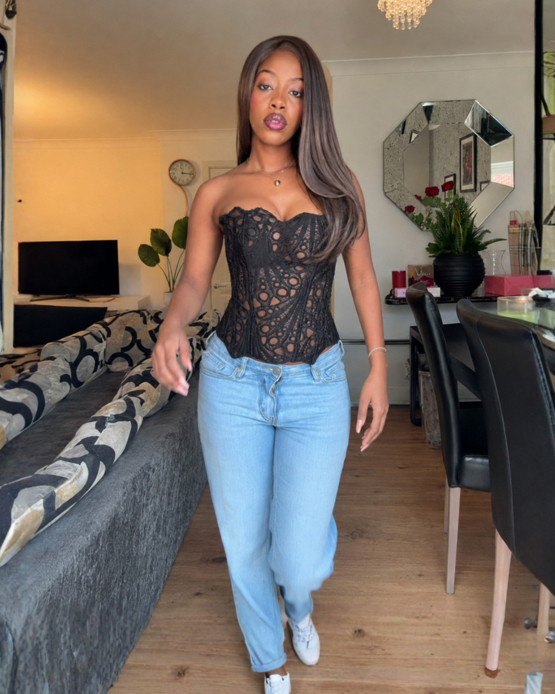 Top Corset de Encaje con Estructura Moldeadora