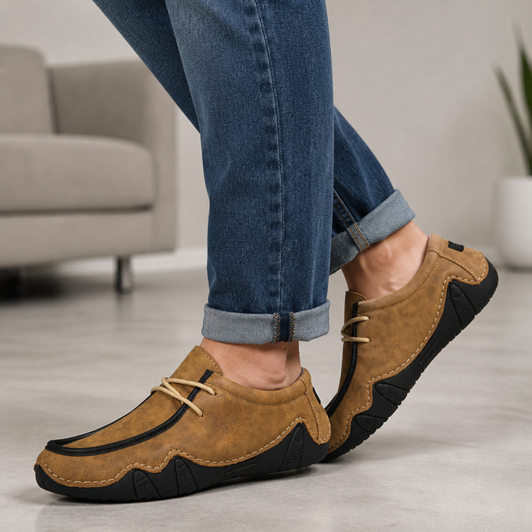 Mocasines flexibles de cuero