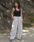 Pantalón Holgado de Mujer con Bolsillos y Cintura Ajustable