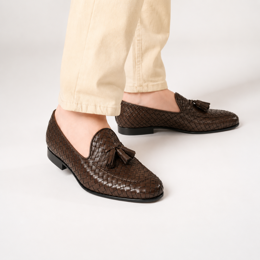 Mocasines Elegantes de Piel Trenzada