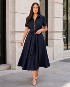 Vestido midi elegante con cremallera