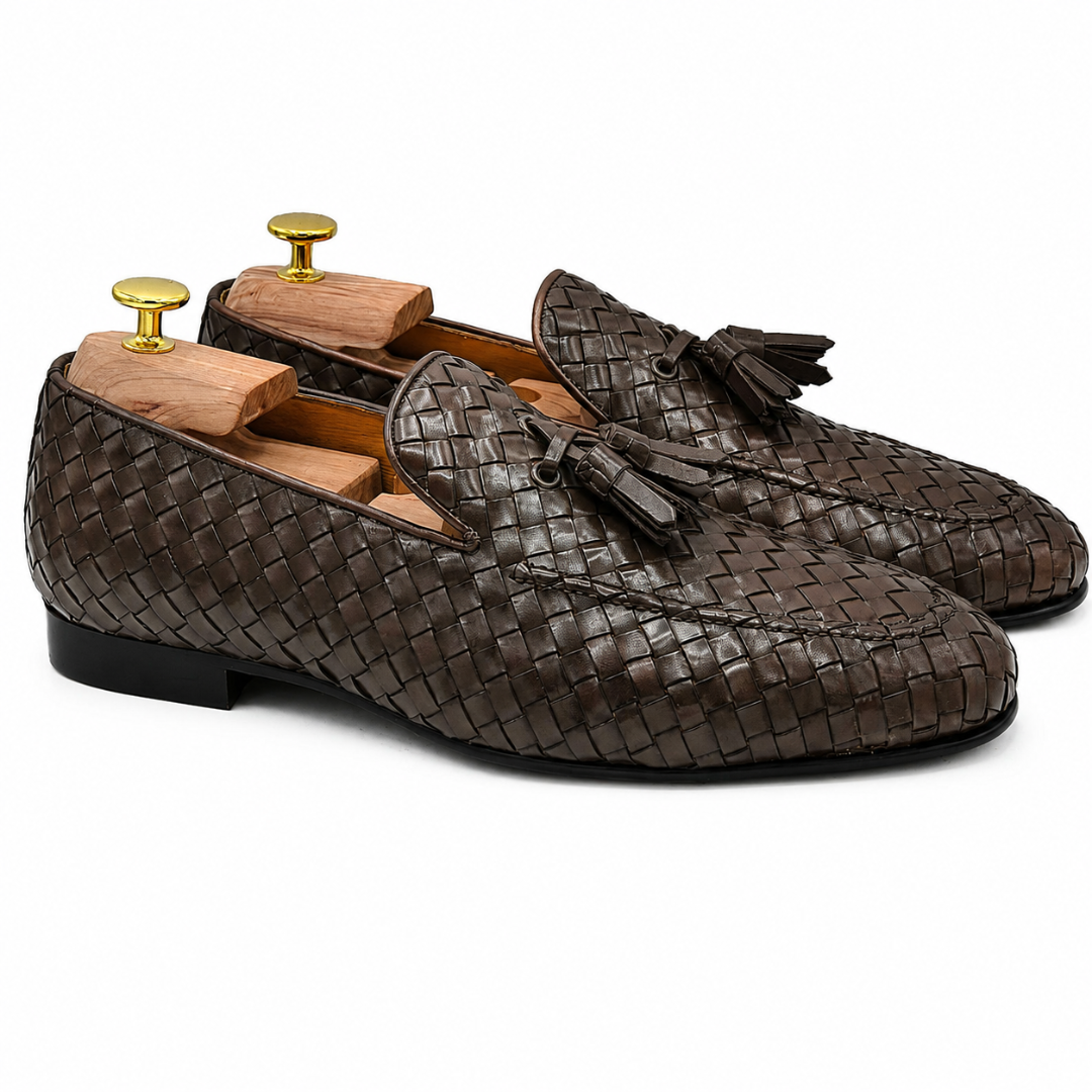 Mocasines Elegantes de Piel Trenzada