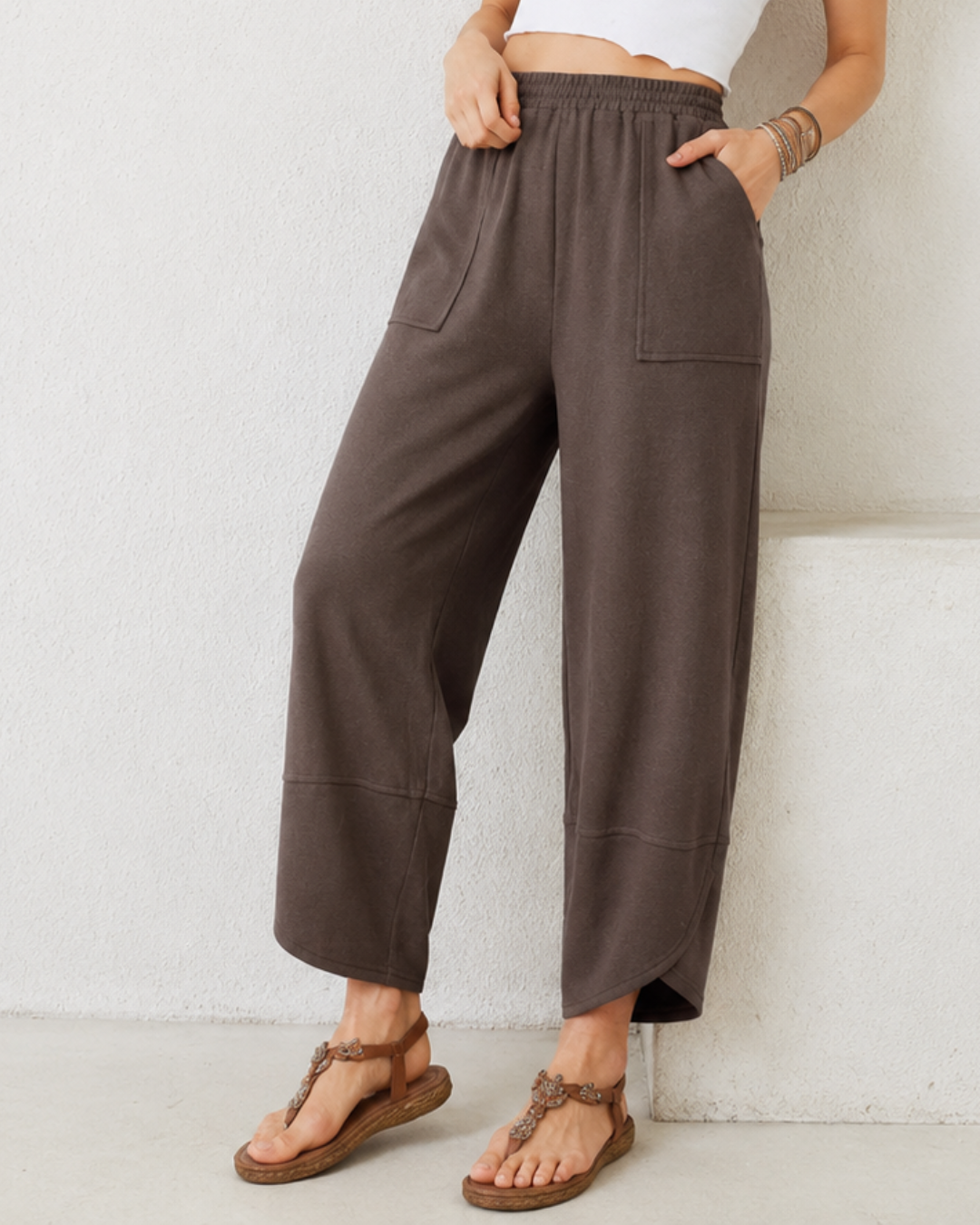 Pantalón Fluido de Cintura Elástica