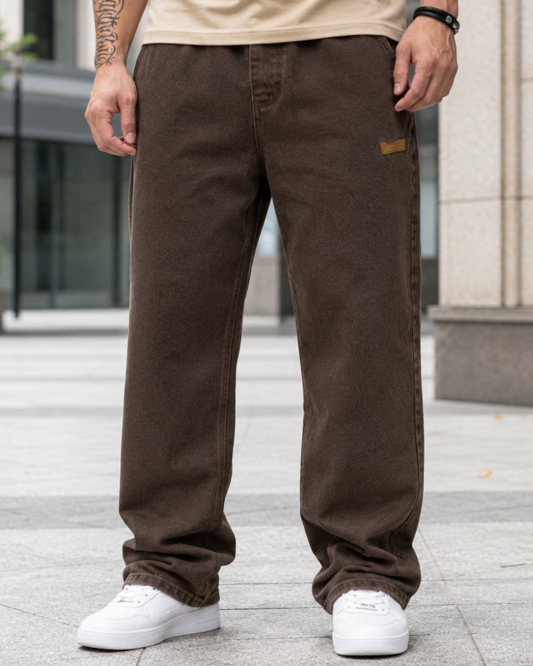 Vaqueros de Corte Holgado con Cintura Ajustable para Hombre