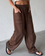 Pantalón Holgado de Mujer con Bolsillos y Cintura Ajustable