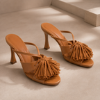 Sandalias de Tacón con Flecos