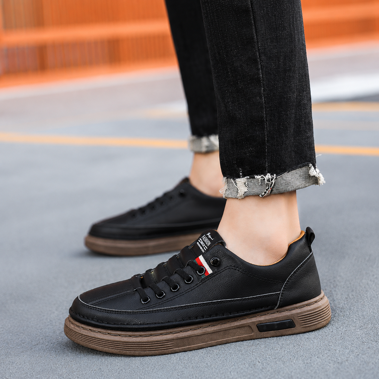 Zapatillas de cuero con suela flexible